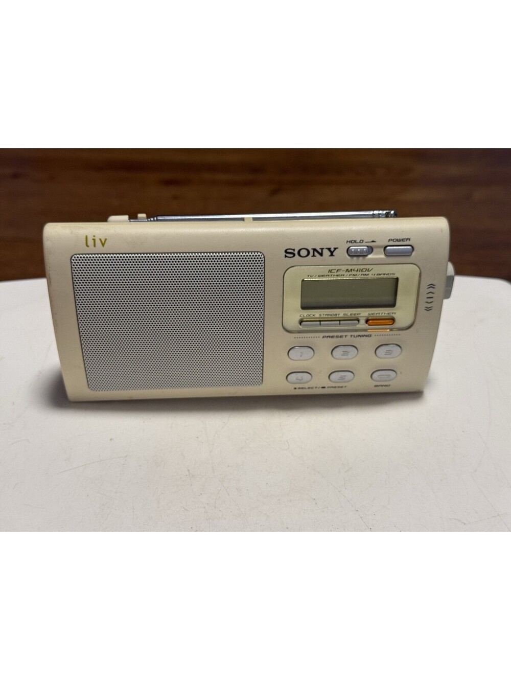 SONY Portable 4-Band TV Weather FM AM Clutch Radio ICF-M410V Working Good